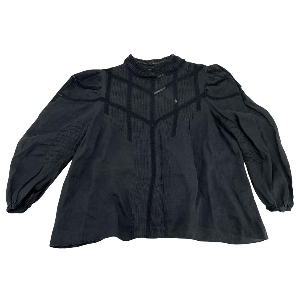 DOEN Women Top Victorian Black Ramie Extra Small